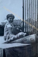 orig. Photo Child Girl School Bag Enrollment School Circa 1930