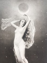 Photogravure Photo Diana Goddess of Hunting Louis Perrey 1891 Woman on Cardboard