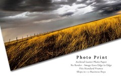 Thunderstorm Photography Print – Picture of Storm Over Prairie Grass in Oklahoma