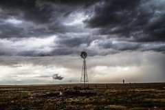 Photography Print of Old Windmill Under Stormy Sky in Oklahoma