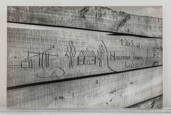 Vintage 1968 Art Photograph Carved Wood Folk Art Rural Hungarian Shepherd