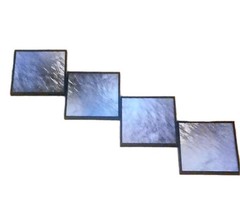 Set of 4 Square Framed photos, Black Frame, Silver, Wall Mounted