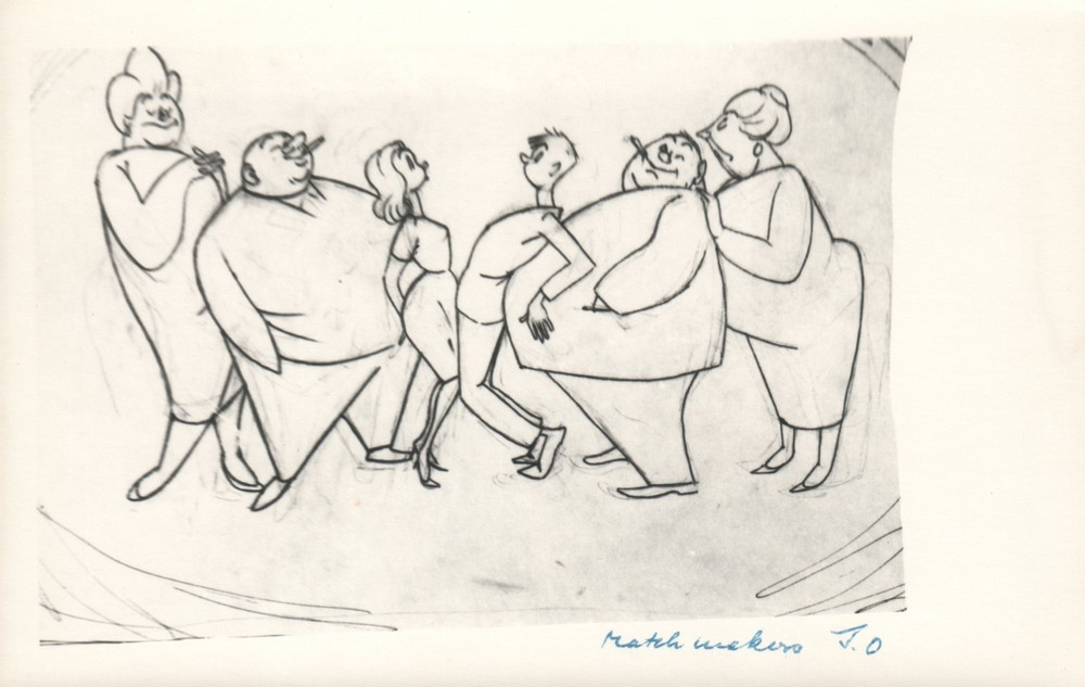 1964 RARE John Olday Real Photo SIGNED Satirical Cartoon Match Makers POSTCARD