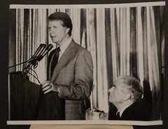 Jimmy Carter & NY Mayor Abraham Beam Photograph 7×9, b/w 1976