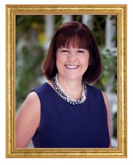 Karen Pence Photograph in a Aged Gold Frame