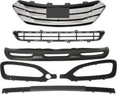 Front Upper & Lower Grille Grill Compatible with 2013-2016 Hyundai Santa Fe Spor