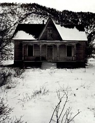 1972 1960 Ansel Adams Carson City Nevada Farmhouse Snowy Hills Art Photo