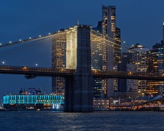 Original Fine Art Photograph of The Brooklyn Bridge at dusk