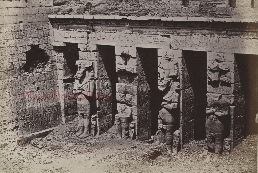 Egypt Medinet Habu Photo Albumin Small Format 9X13.5Cm Ca 1880