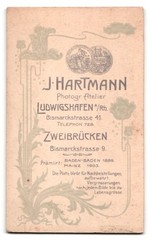 Photograph J. Hartmann, Ludwigshafen a. Rh., Bismarckstr. 41, Portrait Young Fr