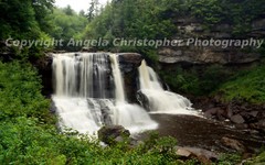 Original ACEO 2.5×3.5″ photo art print SMOOTH WATERFALL WITH GREENERY Blackwater