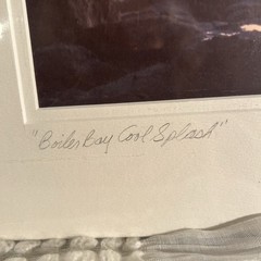 Shirley D. Cross Boiler Bay Cool Splash Signed Matted Color Seascape Photograph