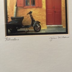 Photo Art Jim Nilsen – colorful Black framed picture «Rhodes» Signed 7×7 Approx