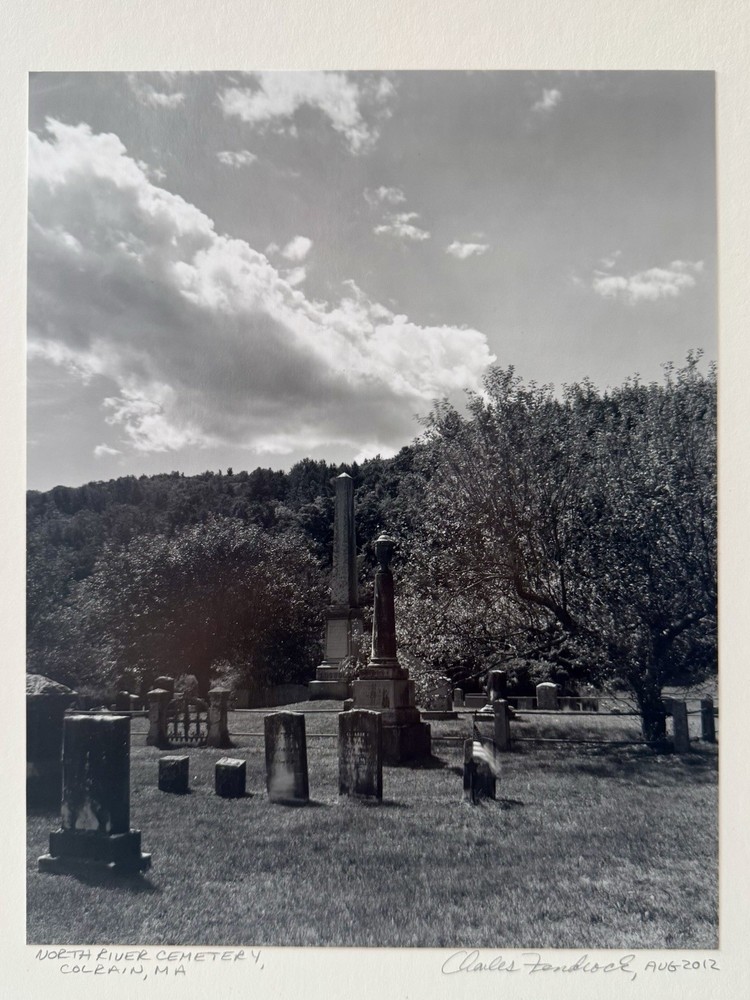 N RIVER CEMETERY by CHARLES FENDROCK B&W Photo 7×9 Artist Mounted & Signed