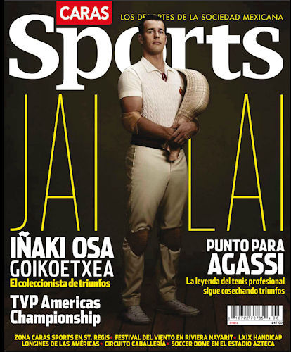 8 1/2 x 11″ COLOR PRINT CARAS SPORT MAGAZINE COVER – JAI ALAI PLAYER GOIKOETXEA