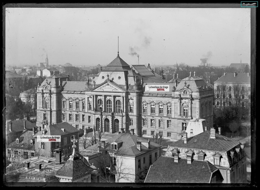 Old Black And White Photo Glass Plate Negative 13X18 Cm Colmar Court Of Appeal