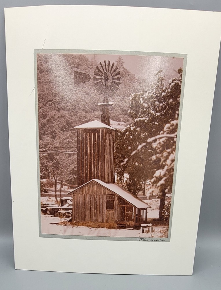 Vtg Takao Wakida Photograph MCM Farmhouse Farm Carmel Ca Original Picture Matted