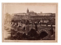 Prague Charles Bridge Hradcany 1881 Album Photograph Charles Bridge Prague Antique