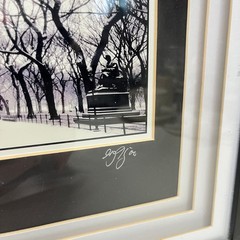 Pair of Signed George J Kunze Originals of Central Park in the Winter