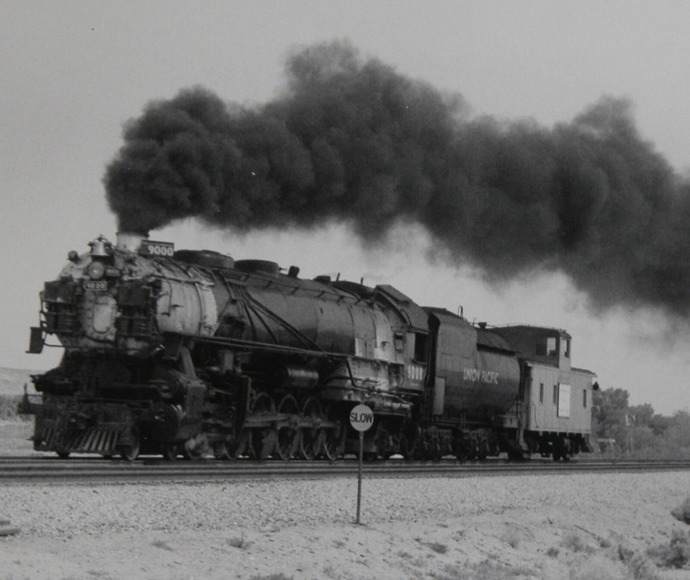 UNION PACIFIC 9000 Locomotive 8×10 Photograph Vtg 50s OOAK Railway Railroad SLOW