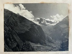 23x17cm on 42x32cm Beautiful Barite Photo Circa 1930 Mountains Signed Photo