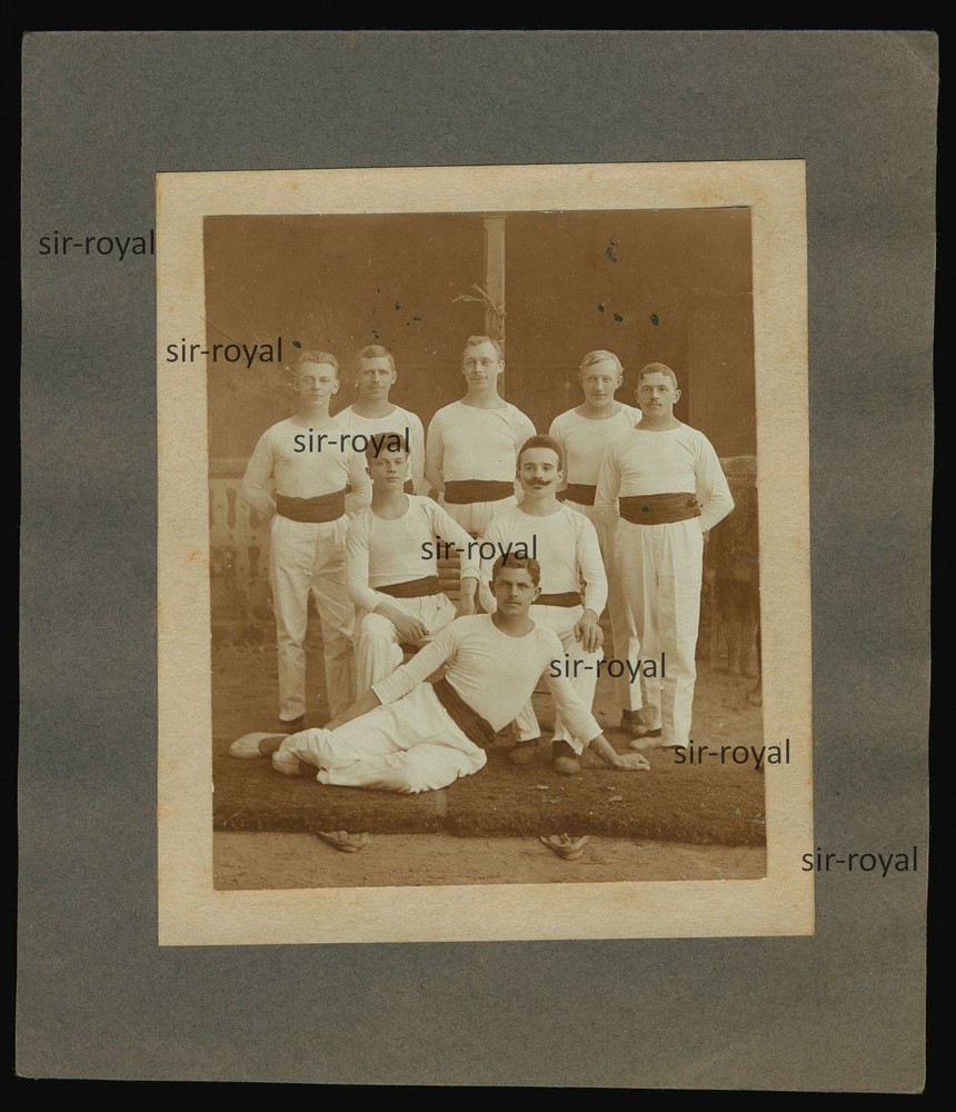 Gymnastics club men gymnastics sport athletics around 1900 – photo 14x16cm