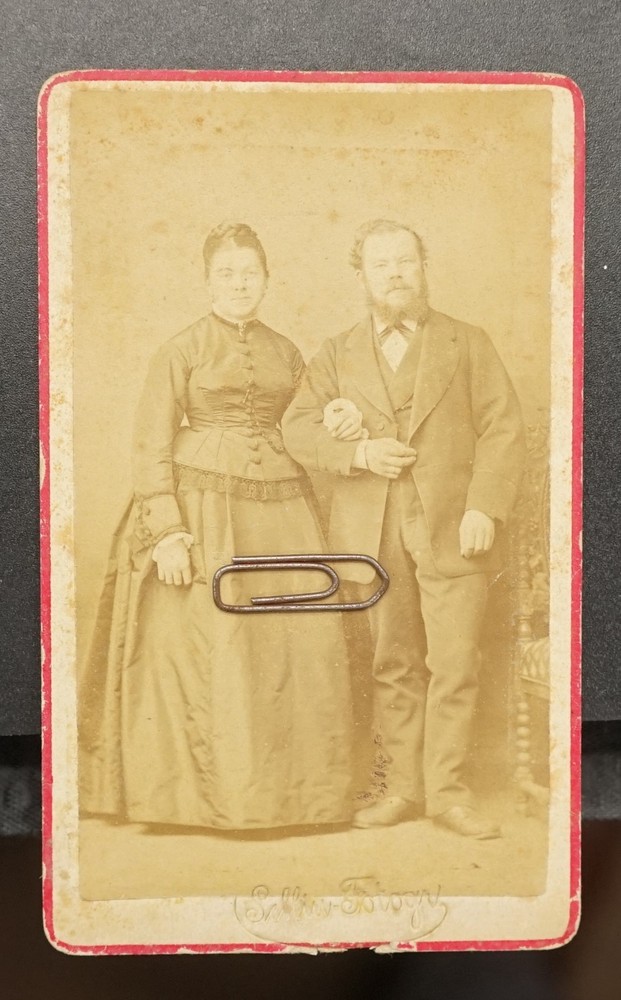 S photo CDV KAB portrait Stuttgart Baden wedding bridal picture 1877 woman crinoline