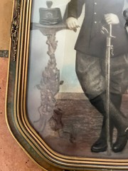 Antique 19th Century Colorized Framed Photograph Soldier Vincent Scenna