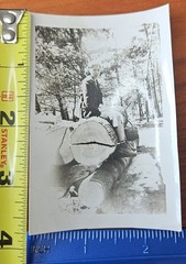 Vintage 1938 – 1942 Lot of 3 Black & White Photos Couple, A Guy & Lady on a Log
