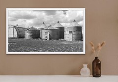 Old Montana Grain Bins Photo Print