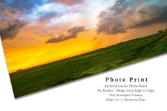 Storm Clouds Photography Print: Kansas Sunset Thunderstorm Weather Sky Photo
