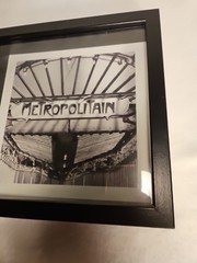 Framed black and white photograph Art Nouveau-style Paris Metro Station