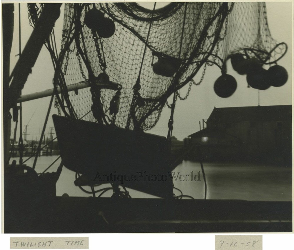 Fishing nets in twilight Baltimore MD vintage art photo by Ulmont Smith