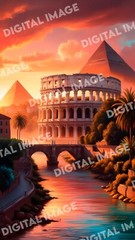 Digital Art Picture Image Photo Wallpaper Background Desktop AI – Rome Coliseum