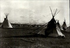 1972 Original Edward Curtis Piegan Teepee Tipi Encampment Art Photo Gravure
