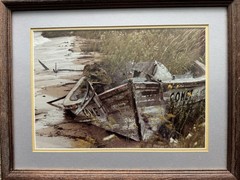 Fishing Boat Shipwrecked “Comet” Photograph, Framed, 14”x18”