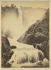 Cascata delle Marmore waterfalls antique albumen photo Terni Italy