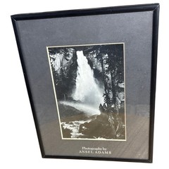 Vintage Ansel Adams Nevada Fall Photo Print 1994 Yosemite National Park Framed