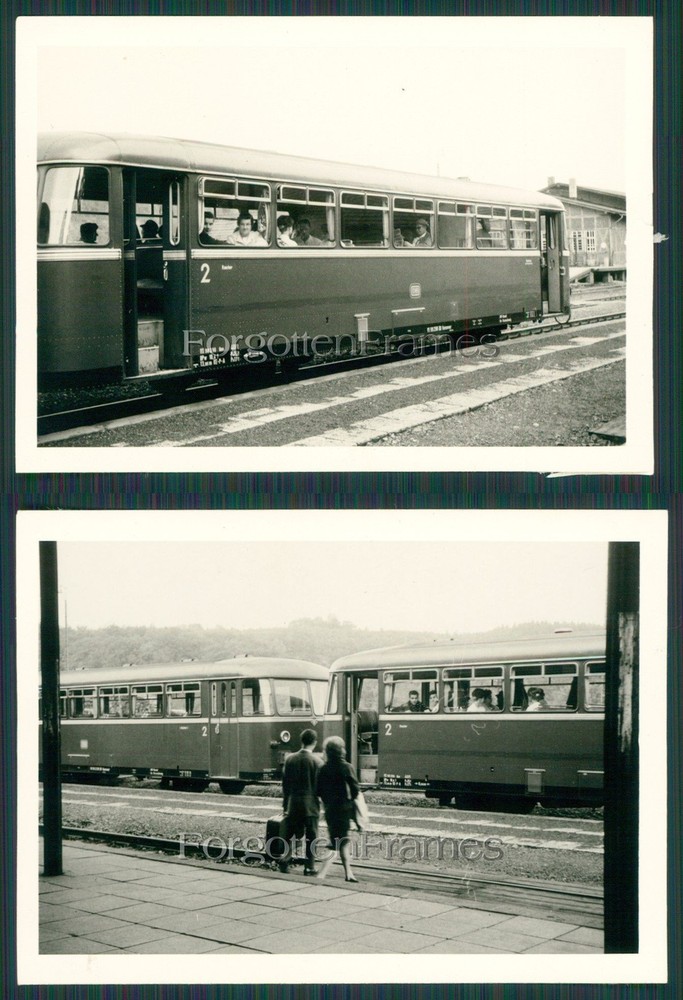 2 x Photo Locomotive Train Station Walkenried Harz Railway Train Station Photo 1964