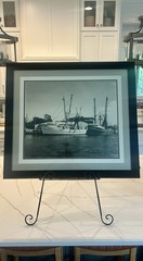 «LADY TERE” «CAPT. KEN» Shrimp Boats Framed Photo 20×24 Black White Coastal