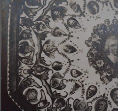 Vintage Photograph of Many Men’s Portraits Building to a Central Portrait