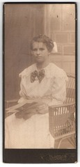Photograph Th. Eppler, Dresden-N., Hauptstr. 24, Young Lady in Polka Dot Dress