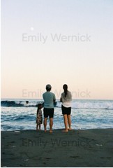 Analog Photograph Print, Family and Malibu Ocean, 35mm Framed Print 12×8