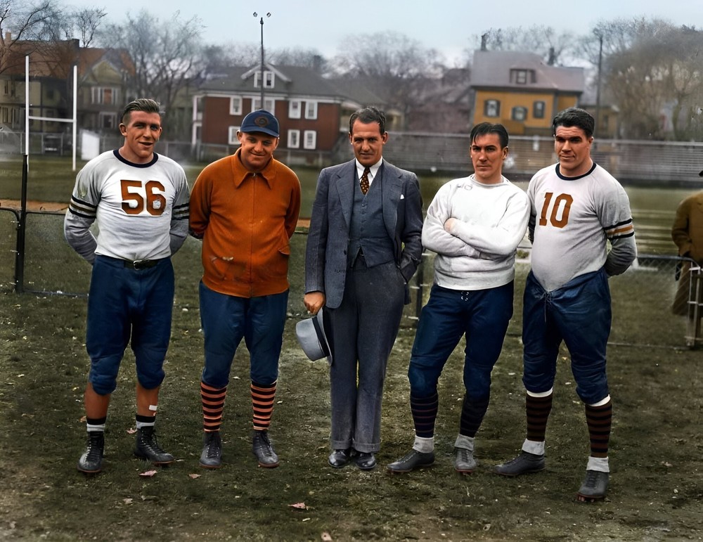 George Halas Red Grange-1935 Chicago Bears 8×10 Colorized Print-FREE SHIPPING
