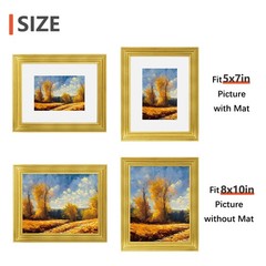 YOUNG POONG 8×10 Picture Frame，Display Pictures 5×7 with Mat or 8×10 With