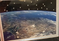 Aerial Earth Images Art Prints Digital Photographic Black Mats Bling Set of 2