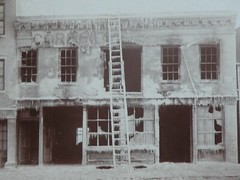 Orig. Vtg Early 1900s WAREHOUSE FIRE BUILDING w/ ICICILES FRONT & BACK