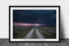 Storm Photography Print: Kansas, Lightning, Worn Path, Stormy, Picture, Photo