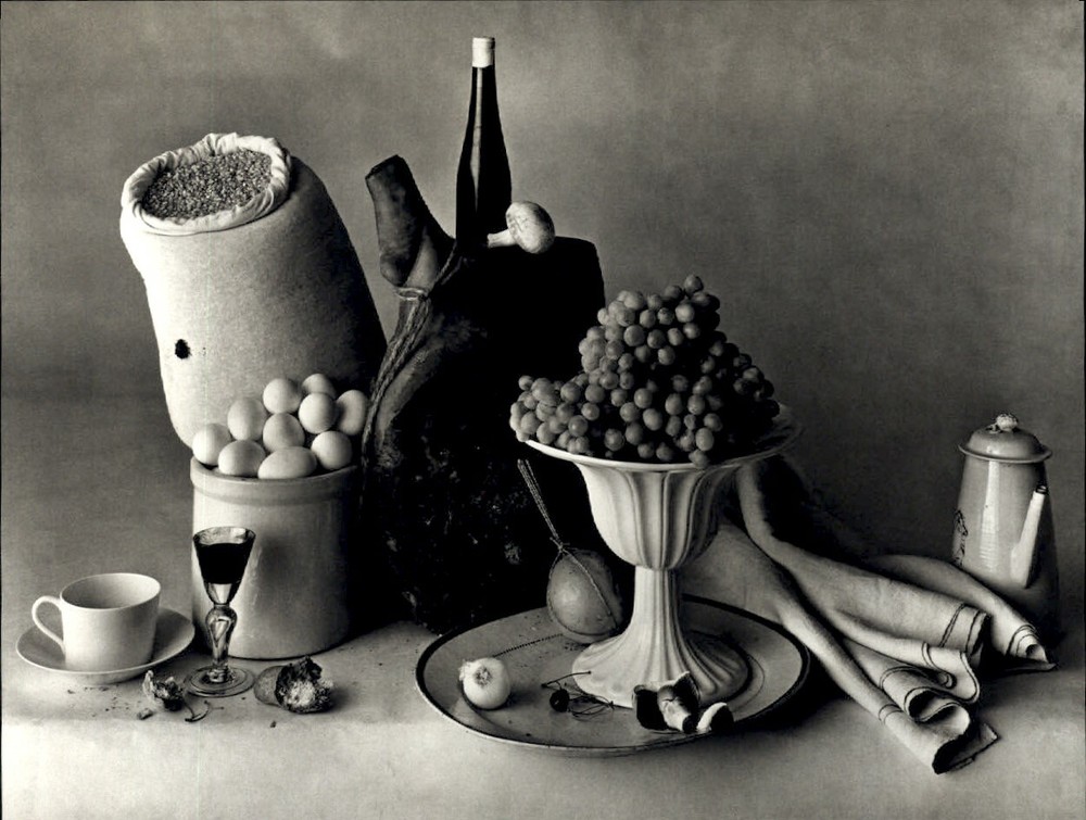 1984 Irving Penn Grapes Eggs Food Still Life Art Photo Engraving