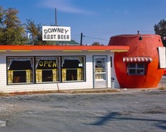 8×10 Vintage Photo of Downey Root Beer, Route 135, Morgantown, Indiana.